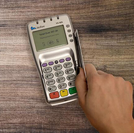 Verifone VX 805_with_swipe_card